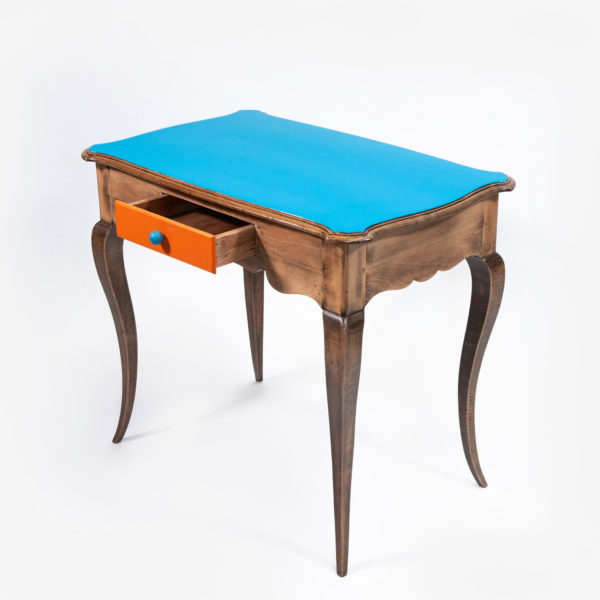 Bureau classique chic bleu bois massif écoresponsable