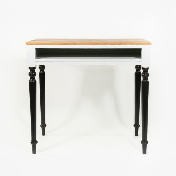 Bureau avec rangement bois massif gris noir meuble éthique