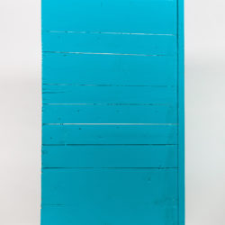 Étagère bibliothèque bleue bois massif meuble éthique