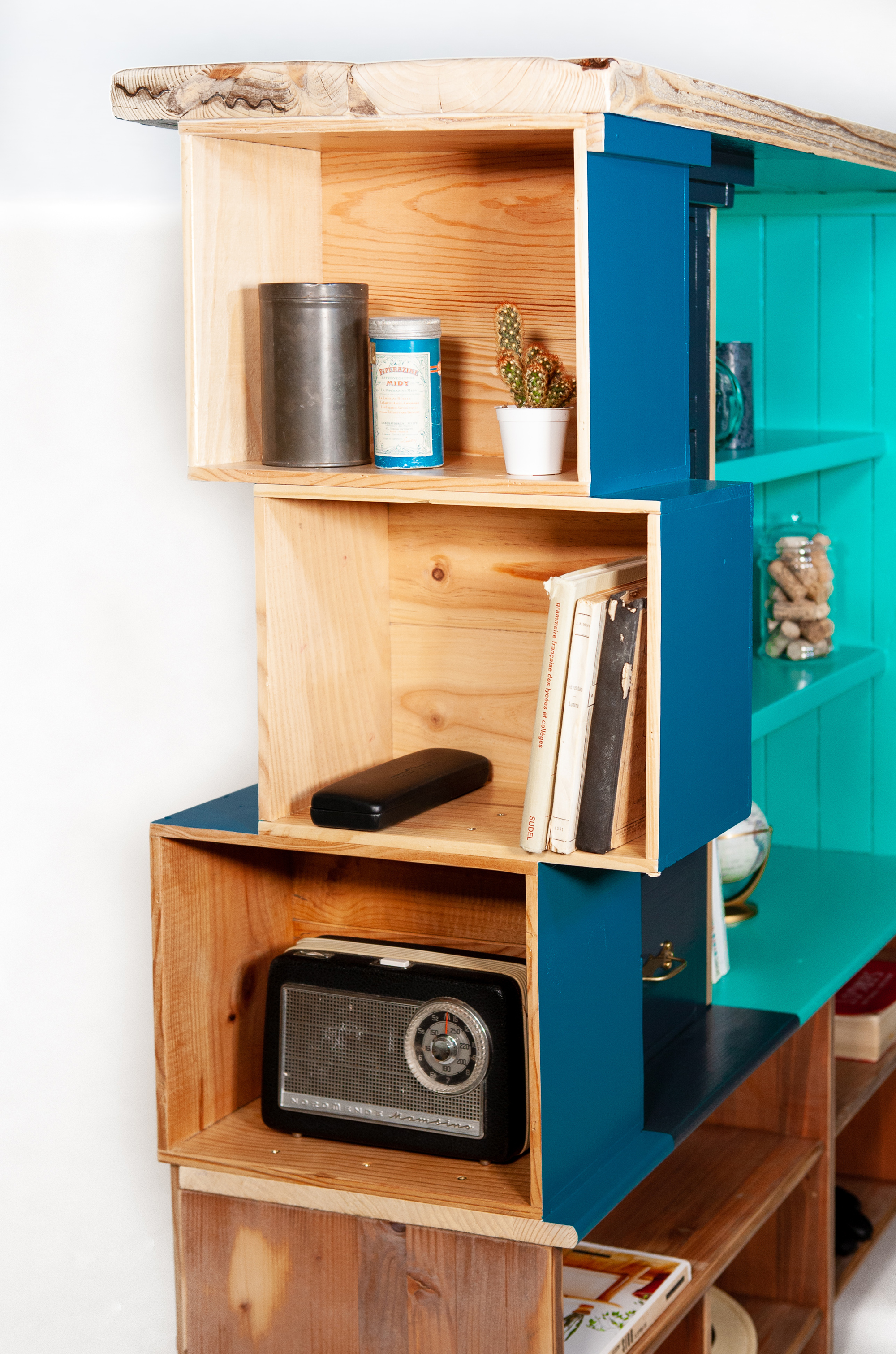 Étagère bibliothèque buffet écoresponsable bois coloré Étagère bibliothèque buffet écoresponsable bois coloré