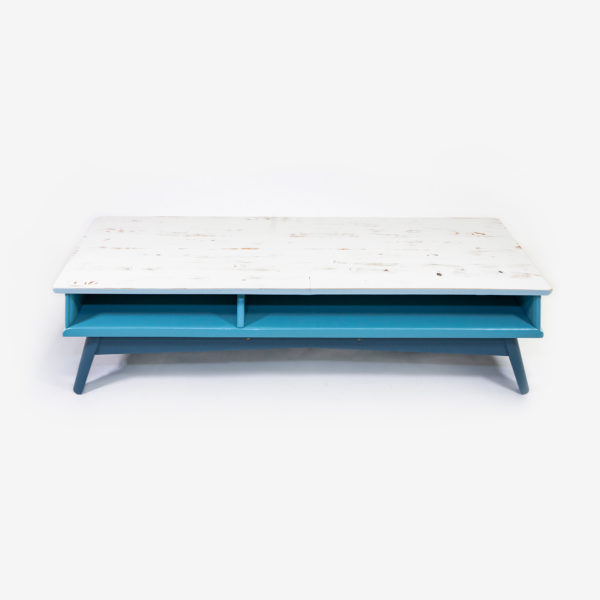 Meuble tv bleu gris scandinave bois éthique