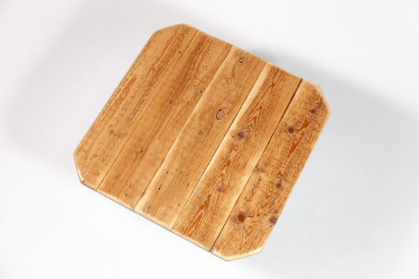 Table basse carrée bois ancien rangement meuble éthique