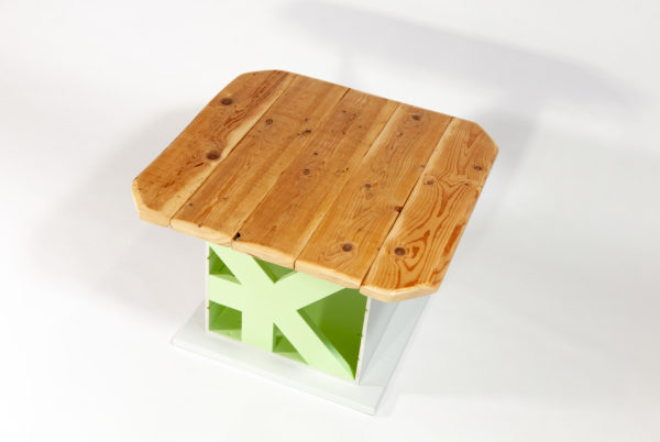 Table basse carrée bois massif rangement meuble éthique