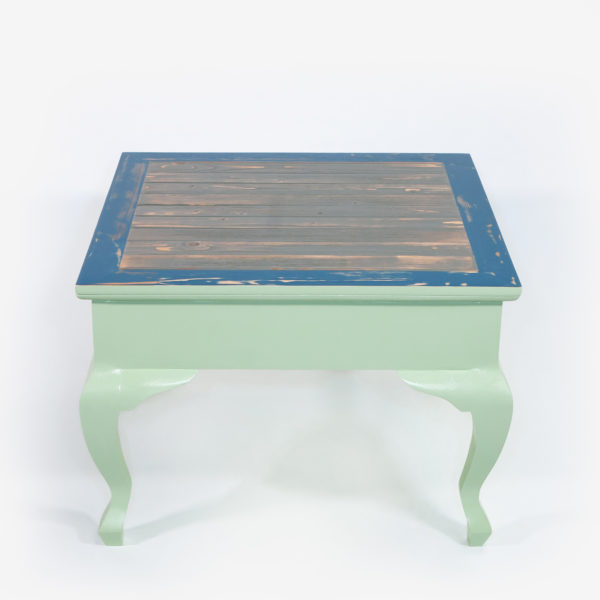 Table basse carrée bois coloré écoresponsable