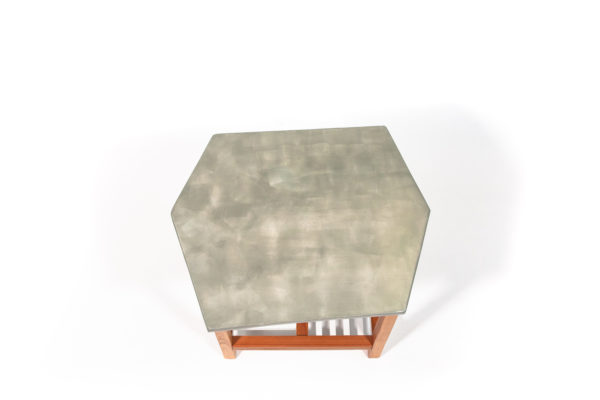 Table basse bois exotique effet pierre écoresponsable