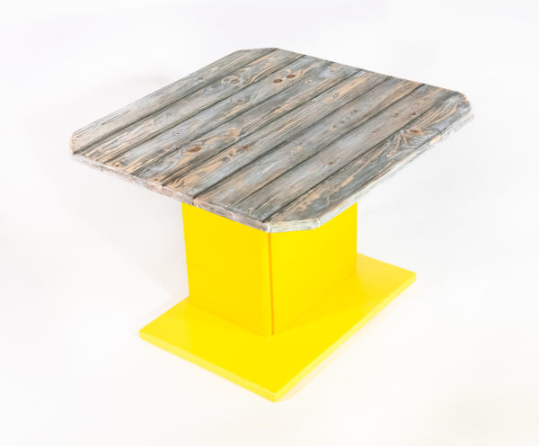 Table basse design bois vieilli meuble écoresponsable upcycling