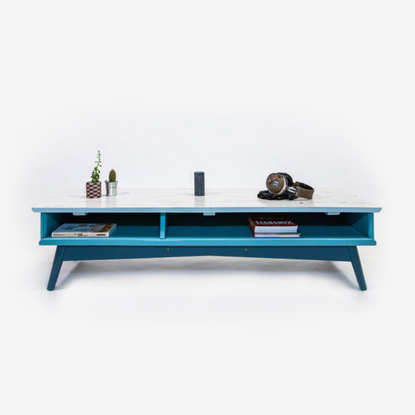 Meuble bas design scandinave bleu gris mobilier écologique