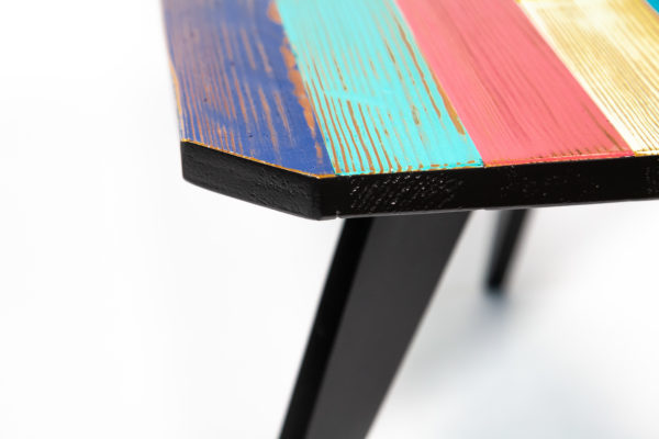 Table basse bois massif coloré fabrication responsable