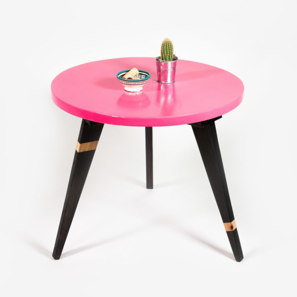 Table basse design rose pieds compas meuble éthique