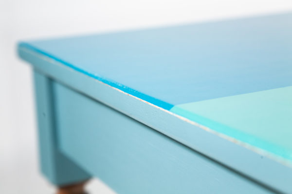 Table bureau bois bleu-vert écoresponsable