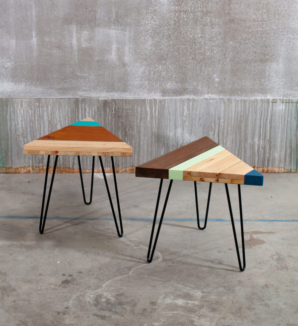 Tables de chevet en bois coloré design