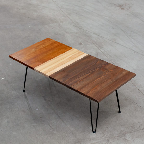 Table basse bois massif écoresponsable style industriel